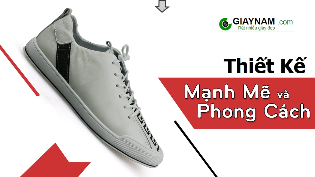Giày thể thao nam màu trắng nhập khẩu